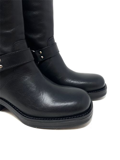 Damen-Bikerstiefel mit kleinen Schnallen IL LACCIO | 3070TEXASNERO